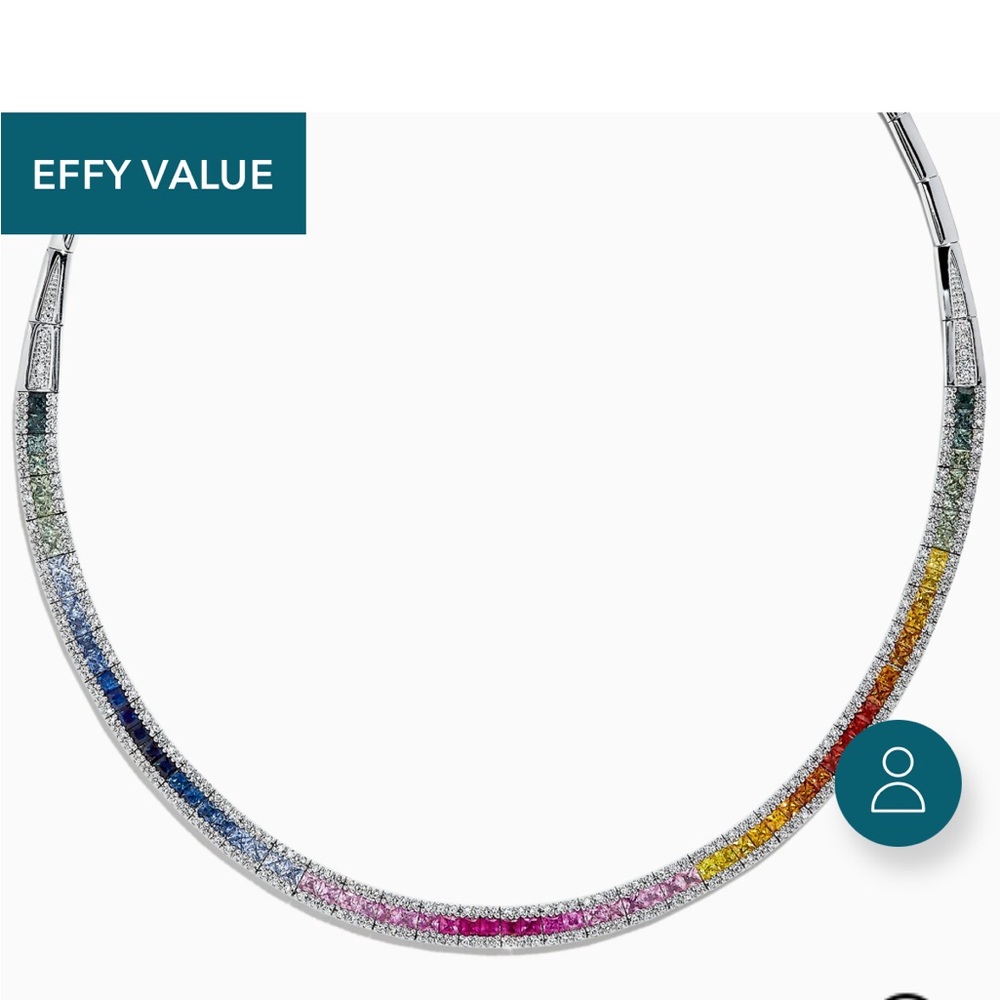 EFFY watercolors sapphire necklace in box